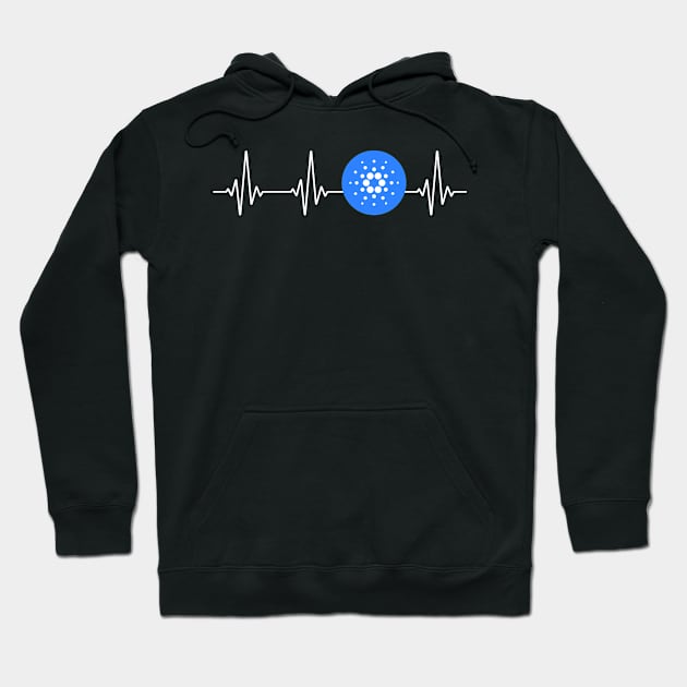 Cardano Heartbeat Cryptocurrency ADA Cardano Coin Hoodie by PH-Design